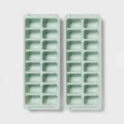 2pk Plastic Ice Trays Mint Green - Room Essentials™: Stackable, Dishwasher-Safe, 16 Cavities, Freezer Safe -Room Essentials GUEST 0a538a12 03b3 4be1 9ced 08775327a2aa