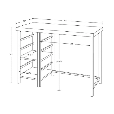 Adjustable Dorm Storage Desk Black - Room Essentials™ 5 Adjustable Dorm Storage Desk Black - Room Essentials™ - Image 3
