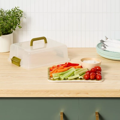 Serve Tray With Lid Green - Room Essentials™ 3 Serve Tray With Lid Green - Room Essentials™