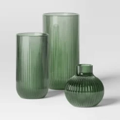 3pc Vase Set Ribbed Glass - Room Essentials™ 11 3pc Vase Set Ribbed Glass - Room Essentials™ -Room Essentials GUEST 191484ea d134 46b3 adae eba4ddfacf1b