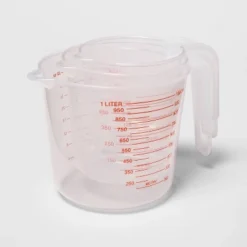 Liquid Measuring Cups - Room Essentials™: Clear Polypropylene, 32 Oz Capacity, Dishwasher-Safe, Kitchen Essentials, 3-Piece Set