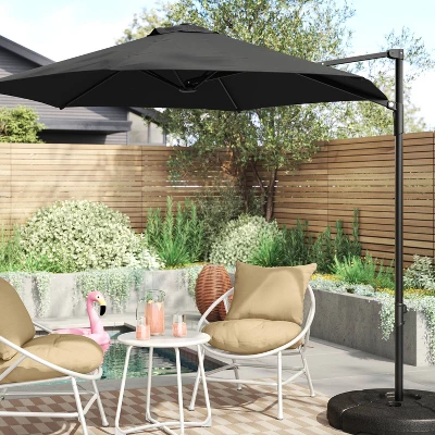 7.5' Round Solid Offset Outdoor Patio Cantilever Umbrella - Room Essentials™ 3 7.5' Round Solid Offset Outdoor Patio Cantilever Umbrella - Room Essentials™