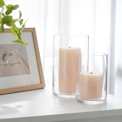 Clear Hurricane 3" X 4" Pillar Candle Holder - Room Essentials™ 3 Clear Hurricane 3" X 4" Pillar Candle Holder - Room Essentials™