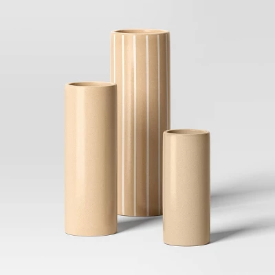 3pc Vase Set Ceramic Cylinder - Room Essentials™ 7 3pc Vase Set Ceramic Cylinder - Room Essentials™ - Image 5