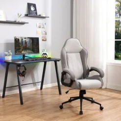 Swivel Dorm Gaming Chair Gray - Room Essentials™: Upholstered Computer Desk Chair, Adjustable, Fixed Arms -Room Essentials GUEST 285de292 c78a 4007 a4b9 5cc9d85853d2