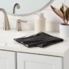 Quick Dry Dotted Striped Waffle Towel Black - Room Essentials™