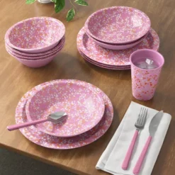 36oz Plastic Terrazzo Pale Raspberry Cereal Bowl Pink - Room Essentials™