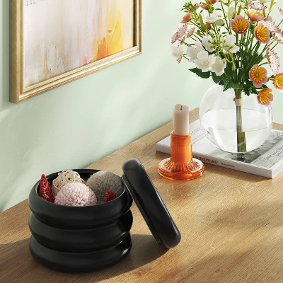 Bubble Lidded Box Black - Room Essentials™ 3 Bubble Lidded Box Black - Room Essentials™