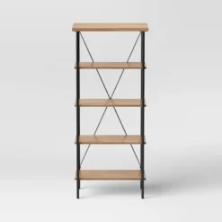 Mixed Material Media Tower Bookcase Natural - Room Essentials™ -Room Essentials GUEST 3b0663a1 a18a 42b5 9303 c9f833caf509