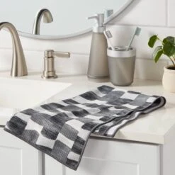 Room Essentials 15 Quick Dry Watercolor Blocks Waffle Towel - Room Essentials™