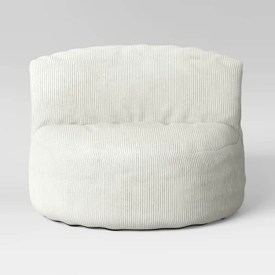 Memory Foam Filled Bean Bag Chair With Corduroy Cover Cream - Room Essentials™ 4 Memory Foam Filled Bean Bag Chair With Corduroy Cover Cream - Room Essentials™ - Image 2