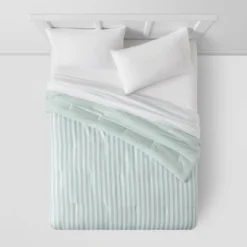 Microfiber Reversible Stripe Comforter Mint Green - Room Essentials™ 10 Microfiber Reversible Stripe Comforter Mint Green - Room Essentials™ -Room Essentials GUEST 42587d4b b541 47ee b41f 96f9590cdb79