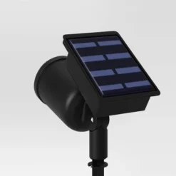 Short Solar LED Outdoor Spot Light Matte Black - Room Essentials™ -Room Essentials GUEST 44b25d11 e3a2 414b 9239 942c2e3c9a44