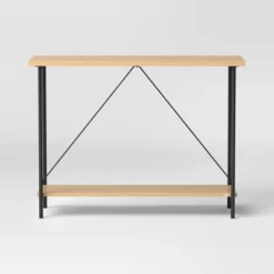 Wood And Metal Console Table Natural - Room Essentials™ -Room Essentials GUEST 4cf2192e 699d 4e8f bff9 4e238c7f17ef