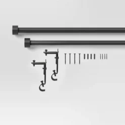 Easy Hang Frame Mount Curtain Rod Set Black - Room Essentials™ 10 Easy Hang Frame Mount Curtain Rod Set Black - Room Essentials™ -Room Essentials GUEST 4d100c82 49c8 4405 ab6b b86cd52cbae4