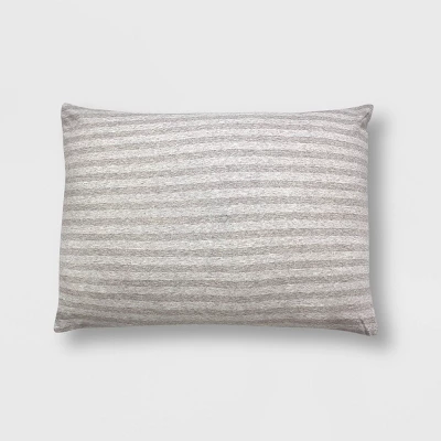 Standard Stripe Jersey Sham Gray - Room Essentials™: OEKO-TEX Certified, Knitted Polyester-Cotton Blend, Machine Washable 3 Standard Stripe Jersey Sham Gray - Room Essentials™: OEKO-TEX Certified, Knitted Polyester-Cotton Blend, Machine Washable