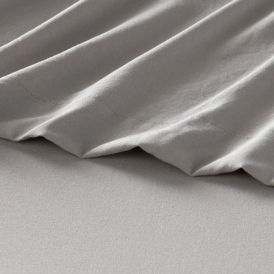 King Garment Washed Microfiber Solid Sheet Set Gray - Room Essentials™ 4 King Garment Washed Microfiber Solid Sheet Set Gray - Room Essentials™ - Image 2