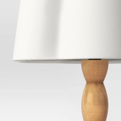 Turned Wood Table Lamp With Scalloped Shade - Room Essentials™ 5 Turned Wood Table Lamp With Scalloped Shade - Room Essentials™ - Image 3