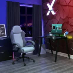 Swivel Dorm Gaming Chair Gray - Room Essentials™: Upholstered Computer Desk Chair, Adjustable, Fixed Arms -Room Essentials GUEST 75a0223a 59fc 42b8 b493 3314c83de139