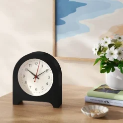6" Arch Table Clock Black - Room Essentials™