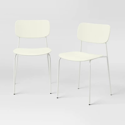 Set Of 2 Molded Plastic With Metal Base Dining Chair - Room Essentials™ 8 Set Of 2 Molded Plastic With Metal Base Dining Chair - Room Essentials™ - Image 6