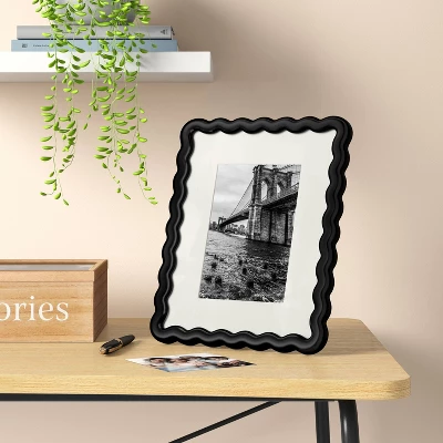 8"x10" Wavy Shape Picture Table Frame Black - Room Essentials™ 3 8"x10" Wavy Shape Picture Table Frame Black - Room Essentials™