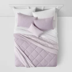 Solid Microfiber Reversible Decorative Bed Set With Throw - Room Essentials™ 13 Solid Microfiber Reversible Decorative Bed Set With Throw - Room Essentials™ -Room Essentials GUEST 8d88b1a5 bacb 400d bff9 2871bf646785