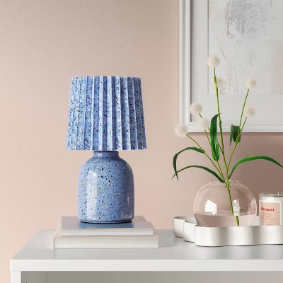 Mini Printed Ceramic Base Table Lamp With Printed Pleated Shade - Room Essentials™ 4 Mini Printed Ceramic Base Table Lamp With Printed Pleated Shade - Room Essentials™ - Image 2