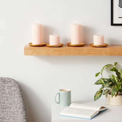 4pk Small Gold Powder Coated Metal Plates Candle Holders - Room Essentials™: Iron Construction, Modern Style 3 4pk Small Gold Powder Coated Metal Plates Candle Holders - Room Essentials™: Iron Construction, Modern Style