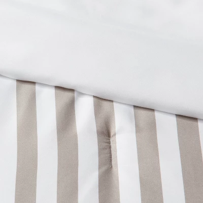Stripe Microfiber Reversible Comforter & Sheet Set Gray - Room Essentials™ 6 Stripe Microfiber Reversible Comforter & Sheet Set Gray - Room Essentials™ - Image 4