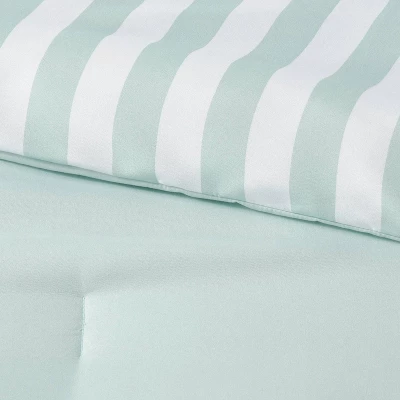 Microfiber Reversible Stripe Comforter Mint Green - Room Essentials™ 6 Microfiber Reversible Stripe Comforter Mint Green - Room Essentials™ - Image 4