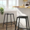 2pk Metal Counter Height Barstool Black - Room Essentials™: Steel Frame, Powder-Coated Finish, Armless Design
