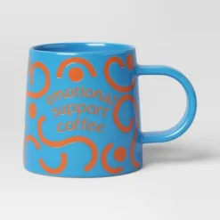 16oz Stoneware Emotional Support Coffee Mug Blue - Room Essentials™: Microwave & Dishwasher Safe Drinkware -Room Essentials GUEST d678c58b 2f7f 4775 9939 8f5da4ea05f3