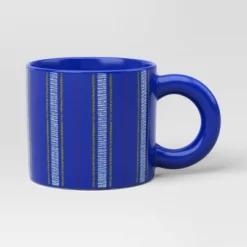 16oz Stoneware Piecemeal Horizontal Striped Mug Candid Cobalt - Room Essentials™ -Room Essentials GUEST d9b89ecd 2e8e 486a a924 4873b5dccfea