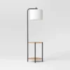 Floor Lamp With Table Natural Wood - Room Essentials™: ETL Listed, Linen Shade, Metal Body, 60" Height -Room Essentials GUEST e05d7a41 7f13 4f9d b701 93b50dbb40c0