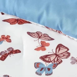 Butterfly Print Microfiber Decorative Bed Set With Throw Blue/Red/White - Room Essentials™ 11 Butterfly Print Microfiber Decorative Bed Set With Throw Blue/Red/White - Room Essentials™ -Room Essentials GUEST e5e4b6cc 1806 41ef 8aa1 1eb079de34ef