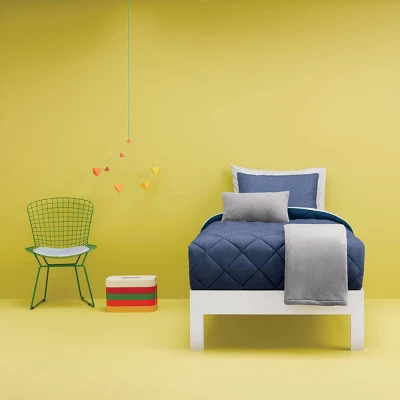 Solid Microfiber Reversible Decorative Bed Set With Throw - Room Essentials™ 11 Solid Microfiber Reversible Decorative Bed Set With Throw - Room Essentials™ - Image 9