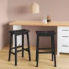 Set Of 2 29" Solid Wood Saddle Backless Barstool - Room Essentials™ -Room Essentials GUEST e84a2662 21a8 4128 9d90 b69191f51765
